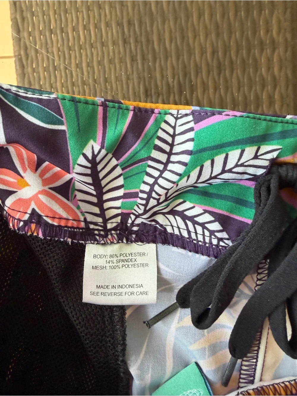 Reel Legends Purple Tropical Floral Athletic Shorts W/ Green & Pink SZ PS